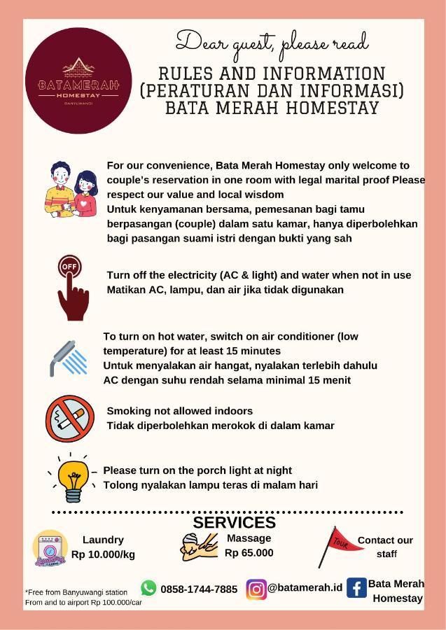 Bata Merah Homestay Бануванги Екстериор снимка